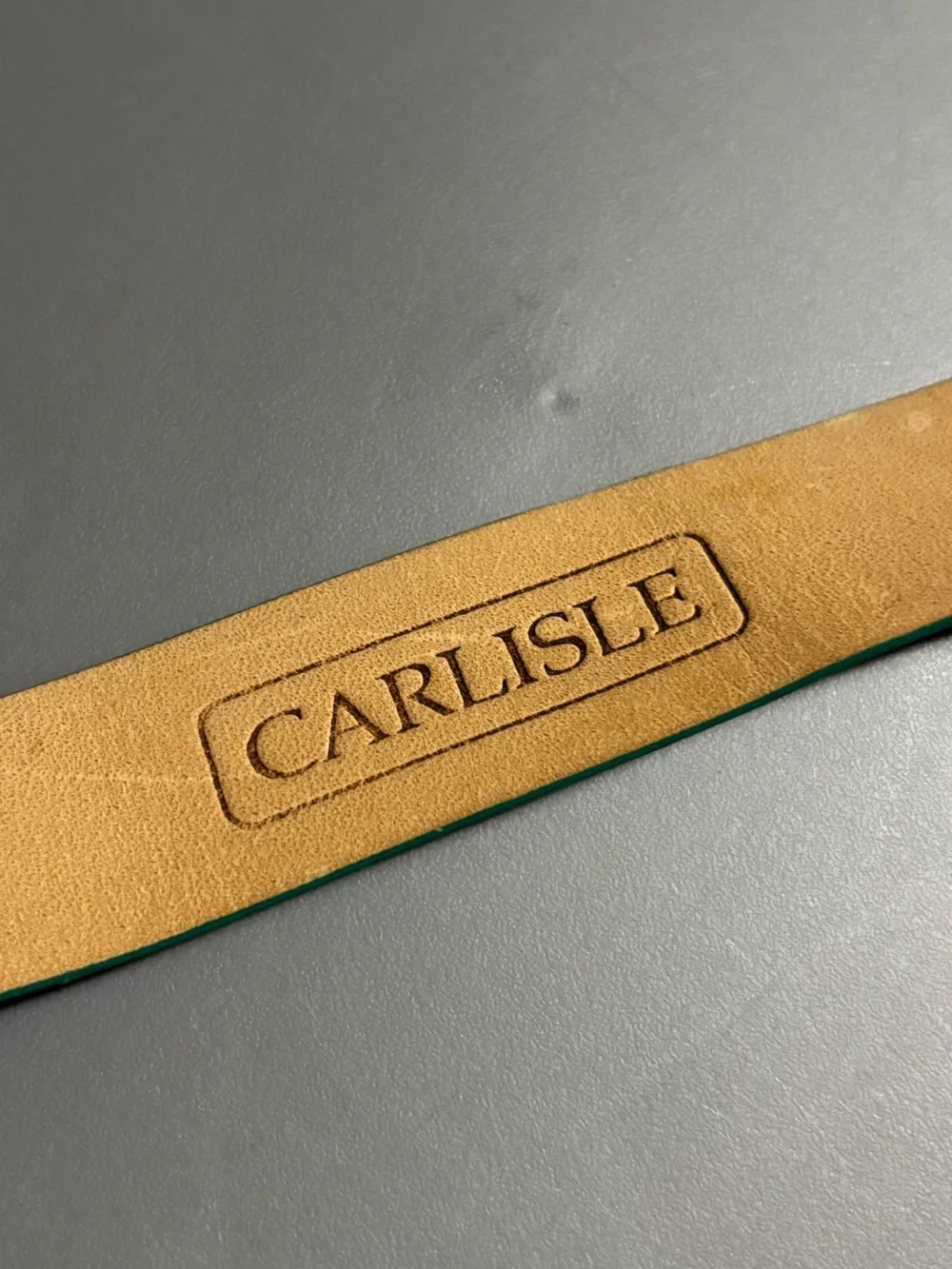 Carlisle Vintage 80’s-90’s Teal Green Snakeskin Embossed Leather Belt